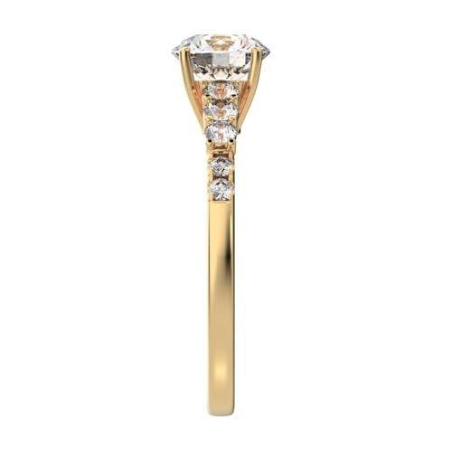 Clara Pucci 1.4 Ct Round Cut Diamond European Vintage Halo Solitaire With Accents Engagement or Promise Ring in Solid 14K Yellow Gold3