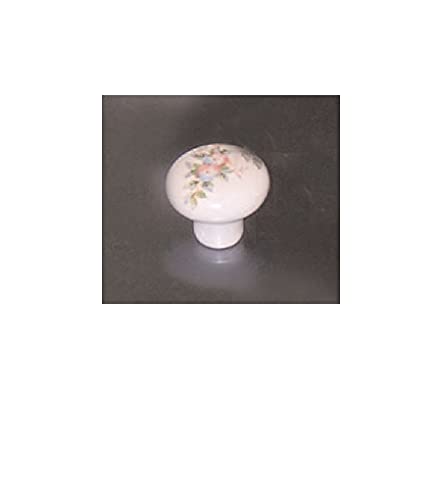 oreca - 1 POMOLO TONDo IN PORCELLANA BIANCA CON FIORE 30X25mm