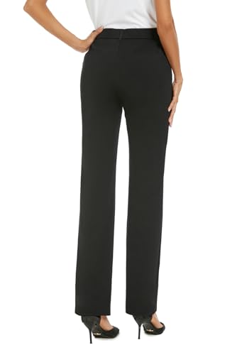 Women's Stretchy Straight Leg Dress Work Pants Business Office Casual Slacks with Pockets2