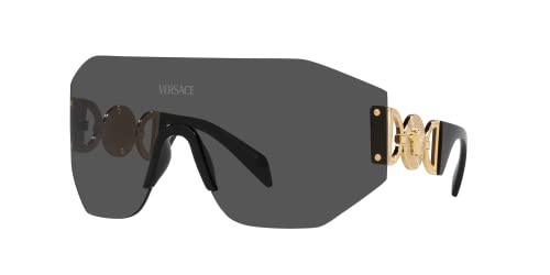 Versace Unisex Sunglasses Grey Mirror Silver Frame, Grey Mirror Silver Lenses, 0MM