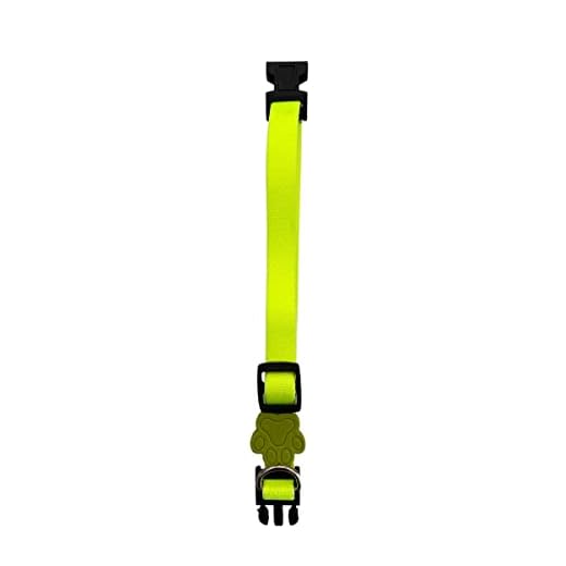 Coleira Neon Para Cachorros,M,Coleira Ajustável,Passeio e Viagem,Confortável e Resistente,Flourescente