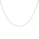 REFINED STERLING SILVER LINK CHAIN: Crafted in solid sterling silver at 1.67mm thick, this elegant chain drapes beautifully at 18 inches or flows gracefully to the bust at 24 inches. STERLING SILVER QUALITY: Finished in genuine sterling silver, this ...