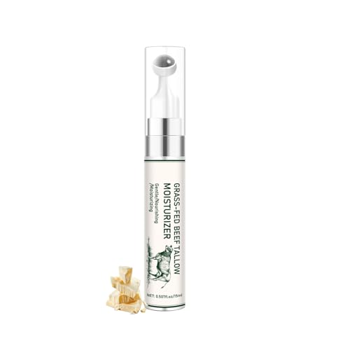 New Cover Grass Fed Beef Tallow Eye Cream for Dark Circles and Puffiness Beef Tallow for Skin Anti Aging Eye Treatment Balm with 360 Massage Ball Hydrates & Soothes Firms Delicate Under Eyes Area