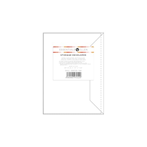 Image of Ellen Hutson, Essentials by Ellen, Stamp & Die Plastic Storage Envelopes, Small 5.5 x 7.375 in, Tuck in Flap, 8-Gauge (.8mm) Plastic, 25 pk, Storage, Papercrafts, Scrapbooking, Organization