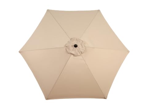 Tidyard Gartenschirm, 9 Ft Doppelseitiger Outdoor Marktschirm Rechteckig Groß mit Kurbel, Khaki, 100% Polyester, für Garten Gastronomie Pool