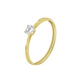 Time RoaD Anillo Mujer Oro 9K de 375 ml - Diseño Ergonómico y Ajuste Perfecto AF00053/18 - Ideal para Compromiso - Pedida - Alianza - Promesa - Con Circonita - Anillos Mujer