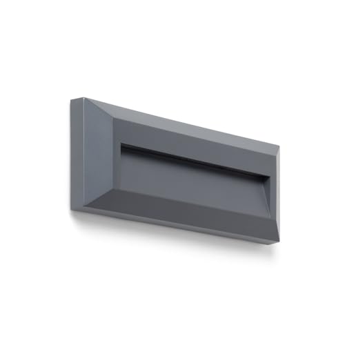 LEDKIA LIGHTING Baliza Exterior LED 2W Superficie Pared Rectangular Antracita Élide 4000K Blanco Neutro