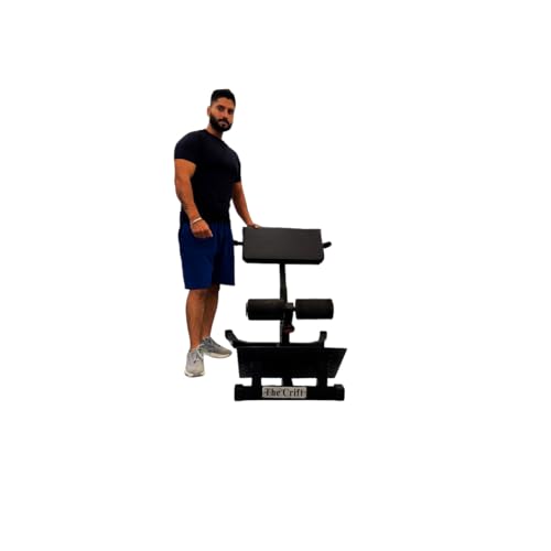 Image of Adjustable Hyperextension Roman Chair Gym Bench | Heavy-Duty Strength Training Equipment for Back Extensions, Glute, Abs, Hamstrings & Calves | Calf Support Roller (TC148PRO)