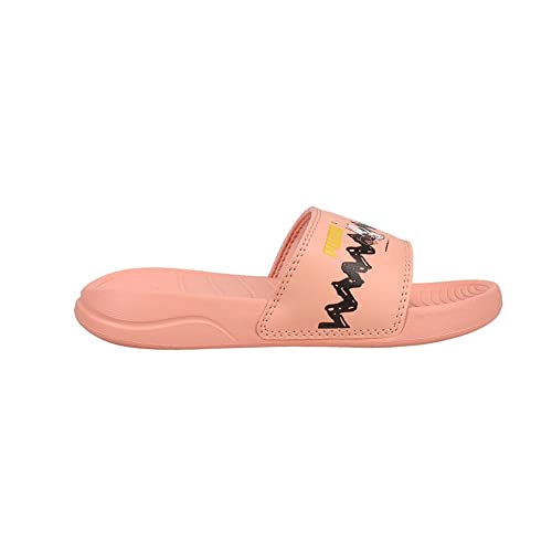 PUMA Peanuts Popcat 20 Slide Sandal, Apricot Blush Black, 2 US Unisex Little Kid