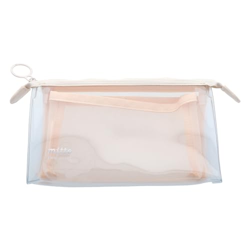 Pochette en maille beige laiteux Sunstar S2330997 trousse de maquillage vide