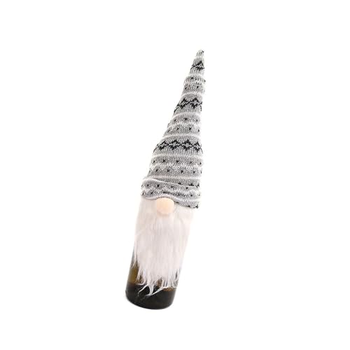 AWJUWHBJ Funda festiva para botella de vino con sombrero de Papá Noel, tela duradera, decoración de Navidad para centros de mesa y proyectos infantiles, decoración eficiente de fiestas de Navidad