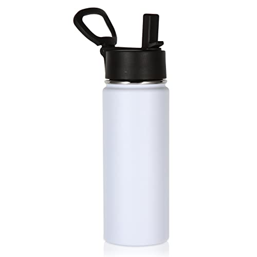 Volhoply 530ml 18oz Kids Insulated Water Bottle, Stainless Steel Water Bottles with Straw Lid