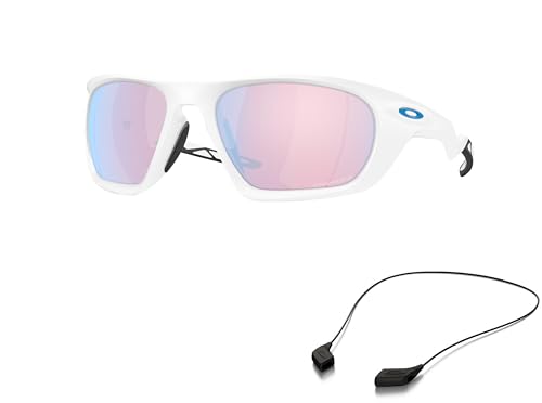 Oakley OO9431 Sunglasses Bundle: OO 9431 LATERALIS 943109 Matte White/Prizm Snow Sapphire Policarbonate Standard and Small Black leash Accessory kit2