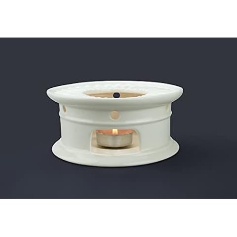 Sun's Tea Universal Ceramic Teapot Warmer | Tea Warmer - Round (Size - 4.25 in / 11 cm Diameter) - Candle Never Flames Out Cover