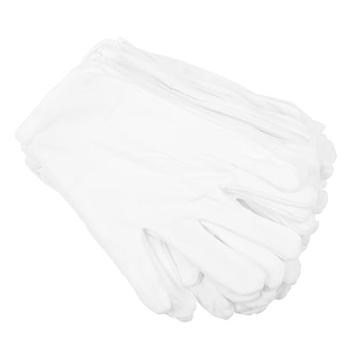SOESFOUFU Elastic Cotton Hand Covers 12 Pack Washable Men's -Proof White Watch Jewelry Gloves