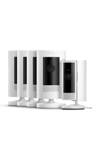 Ring Akku-Außenkamera (Stick Up Cam) | 4 Kameras + Ring Innenkamera – Ansicht 1