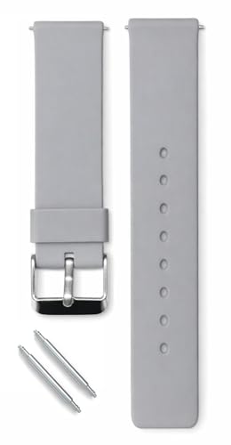 Image of DREAMY DESIGNS 18mm Soft Silicone Waterproof Breathable Watch Strap Metal Buckle Replacement for Men & Women - PACK OF 1 (L.GREY)