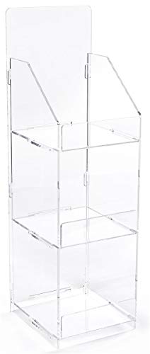 Displays2go Folding Acrylic Merchandising Tower, 3-Tier – Clear (ACKNDSQSM)