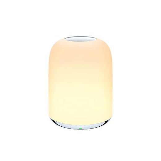 Lampe de Chevet AUKEY, Veilleuse avec Batterie Rechargeable pour Chambres à Coucher, Lumière Blanche Chaude à Intensité Variable 3000K – 6500 K et RGB Changeant de Couleur (white)