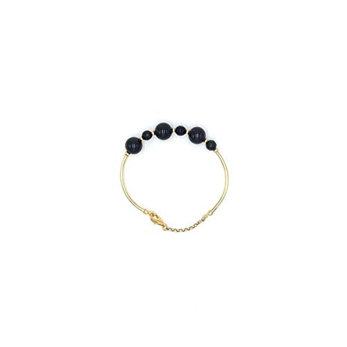 Bracelet semi-rigide onyx noir argent 925 cadeau idéal