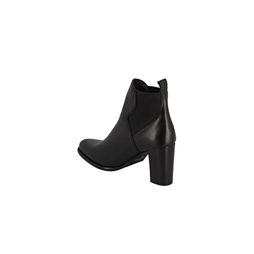 MYMA Boots Chelsea à Talon Bout Rond Noir
