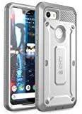 SUPCASE Full-Body Rugged Holster Case for Google Pixel 3 XL,with Built-in Screen Protector for Google Pixel 3 XL 2018 Release, Unicorn Beetle PRO Series - Retail Package (White)
