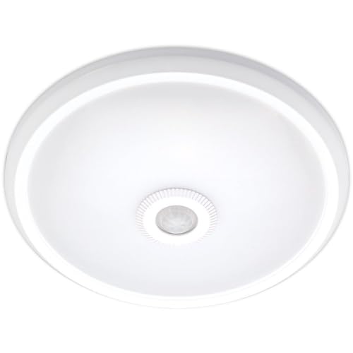 Arum Plafonnier Hublot avec détecteur de mouvement pour 2 ampoules E27. Utilisation Intérieur IP20