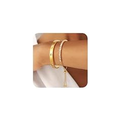 Style A-6.5'' gold bangle + tennis bracelets set