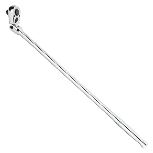 WORKPRO 【超ロング】ラチェットハンドル ラチェットレンチ ソケットレンチ 差込角12.7mm ロング 首振り型 全長609mm 回転方向切替簡単 速脱ボタンバナジウム鋼製ヘッド 72山ギア