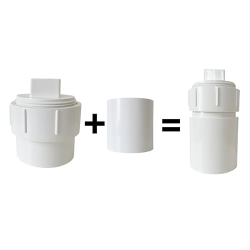 Image of 4-Inch PVC Sewer Cleanout Cap Adapter Fitting, White, with Coupling and Removable Cap, for Drainage and Sewer Systems (4 inches)