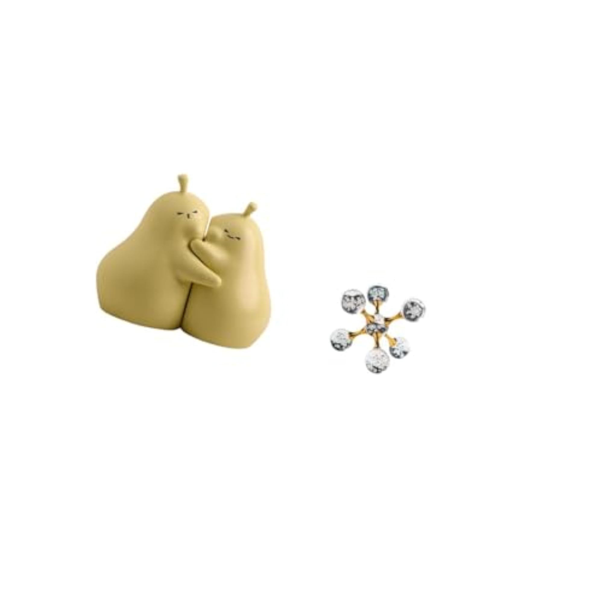 Hugging Bubble Pear Ceramic Bookend, Modern Statue