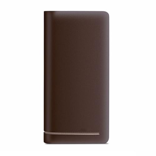 Men Wallet Long Card Holder Male Purse Zipper Large Capacity Cowhide Leather Wallet For Men(B)