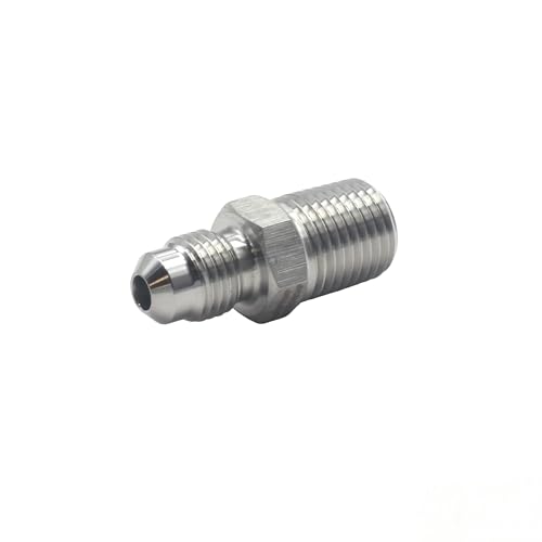 Image of HFS(R) 1 /4 inch NPT Male to 1 /4 inch SAE Male Flare Tubing Adapter Hose Connector Pipe Fittings 304 Stainless Steel