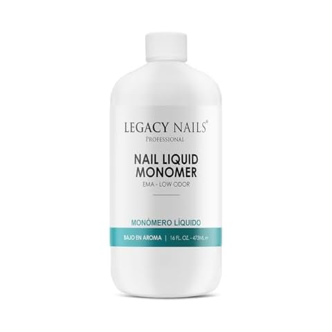 LEGACY NAILS 16 oz Nail Sculpting Liquid Monomer Professional Color Stabilizer Non-Yellow EMA Acrylic Monomer Liquid for Acrylic Powder System Nail Extension Monómero Líquido Cover