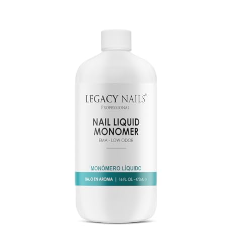 LEGACY NAILS Professional NAIL LIQUID MONOMER - MMA-Free, Acetone-Free, Low Odor Formula, Compatible with All Acrylic, Perfect for Nail Extensions, Sculpting & Overlays - 473ml / 16 FL.oz.