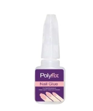 POLYFIX Artificial Waterproof Nail Glue - 10g - Professional Nail Art Manicure Tool for Acrylic and False Nails, Offering Waterproof and Long-Lasting Adhesion Clear
