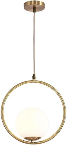 Pendentif une lumière plafonnier suspendu en verre et laiton pour cuisine