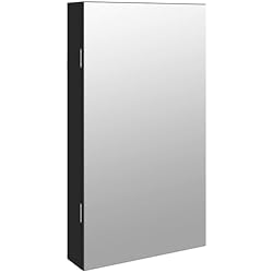 vidaXL Espejo con joyero y Luces LED para Pared Negro