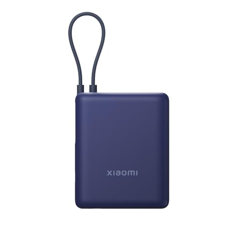 Xiaomi 33W Power Bank 10000mAh (Integrated Cable) Ice Blue GL, Power Bank con Carga rápida de 33W, 3 Puertos de Salida, Dos baterías de 5000 mAh, Seguro para Llevar en el avión, Ice Blue