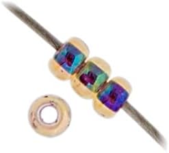 Miyuki Japanese Glass Seed Beads 22gms 11/0 in Iris/AB Purple Rainbow