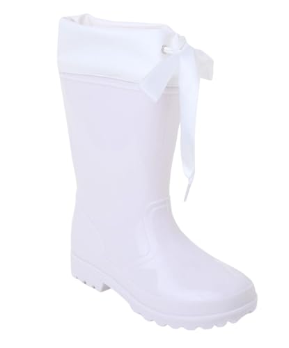 SIRRI Girls' Wellington Boots with Ribbon Tie – Stylish Waterproof Wellies for Rainy Days