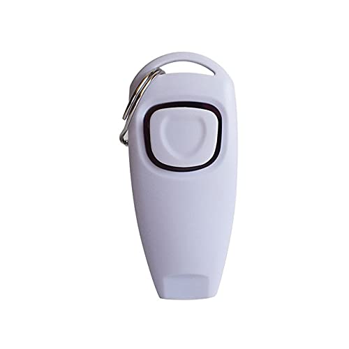 Guía portátil adiestramiento con clicker Suministros Silbato Trainer Botón Delicado Clicker Mascotas Perro Gato Pet Trainer Ayuda Guía Supl Perro (Color : Blanco)