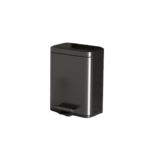 Caneca de basura pequeña de 7L con tapa y pedal negra