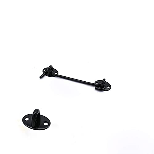 myoseya ゲートラッチ ステンレス製 あおり止め スライド式 錠前 フックロック ネジ付き 引き戸/窓/家具/寝室などに 6インチ 黒