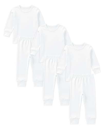 La Mejor Selección de Térmicos para Niño los preferidos por los clientes. 47 Andrew Scott - Conjuntos de ropa interior para niños, capa base de algodón ultrasuave, elástico, para niñas, niños, 3 tops + 3 fondos, 3 juegos/6 unidades-blanco, 2 Años / 3...