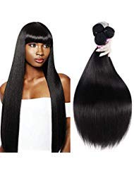 Brazilian Straight Human Hair 3 Bundles Unprocessed Brazilian Hair Bundles Straight Human Hair Extensions Brazilian Virgin Hair 3 Bundles Natural Color No Tangle Can Be Dyed (18" 20" 22")