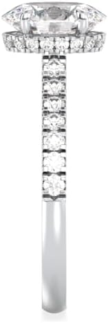 Certified 2.5 Carat Oval Moissanite Engagement Ring for Women, D Color VVS1, 925 Sterling Silver with 18K White Gold Plating, Hidden Halo Solitaire Bridal Ring - Image 5