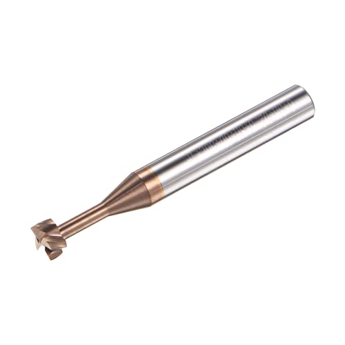 Image of HARFINGTON T Slot End Mill Milling Cutter 6mm Cutting 3mm Depth 6mm Shank Solid Carbide Titanium Coated 4 Flutes for Stainless Steel Alloy