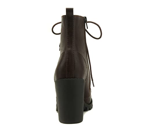 Image of Soda Women's Malia Faux Lace Up Chunky Lug Sole Combat Boot