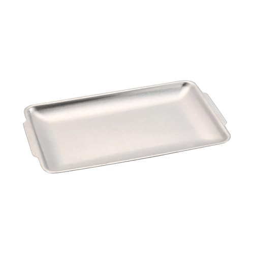 Bandeja de acero inoxidable 304 gruesa para servir barbacoa, rectangular, con fondo plano, accesorios de vajilla para el hogar